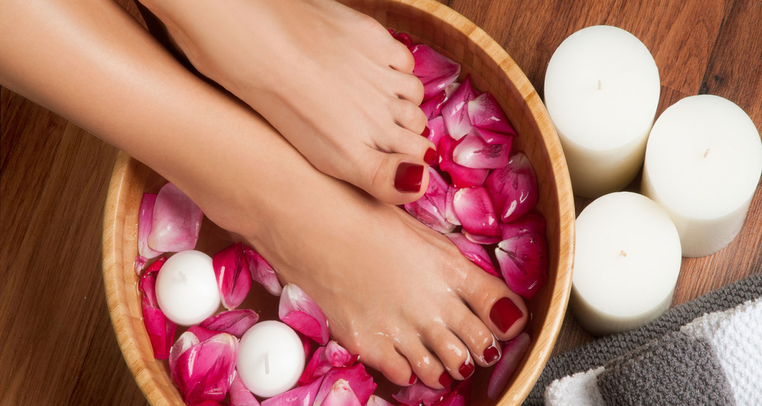 Relaxing pedicure spa treatment